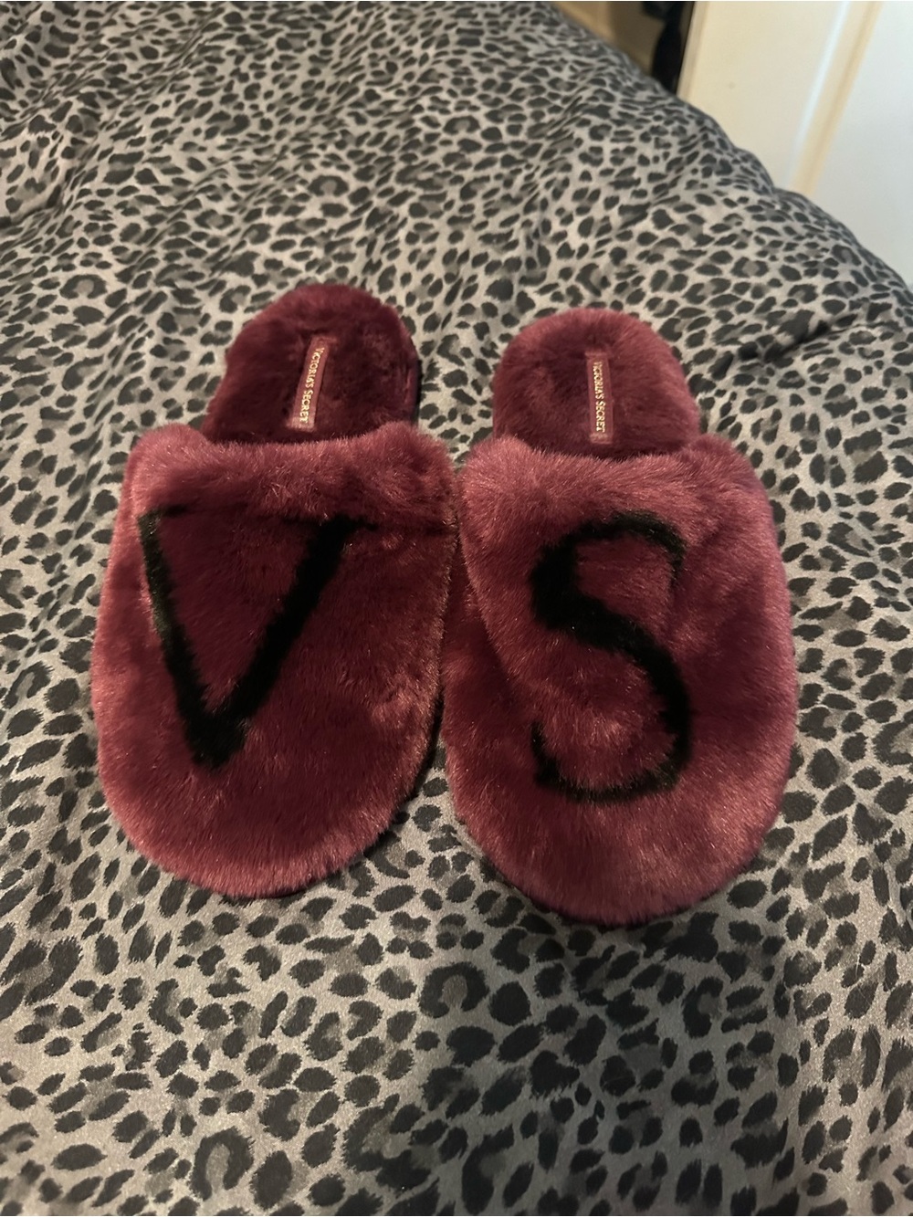 Victoria's Secret purple Faux Fur Slide Slippers